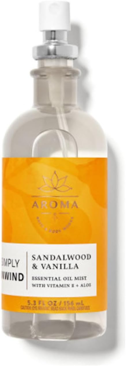 Bath and Body Works Aromatherapy Sandalwood & Vanilla Pillow Mist 5.3 Fl Oz (Sandalwood & Vanilla)