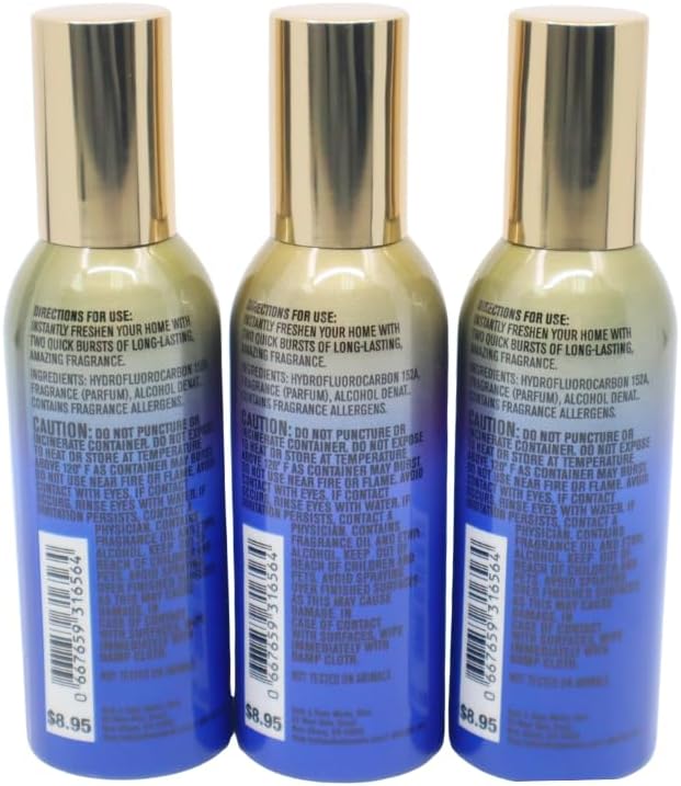 Bath & Body Works OCEAN Concentrated Room Spray Gift Set with a Blue Bow for Holiday 1.5 oz – Pack of 3