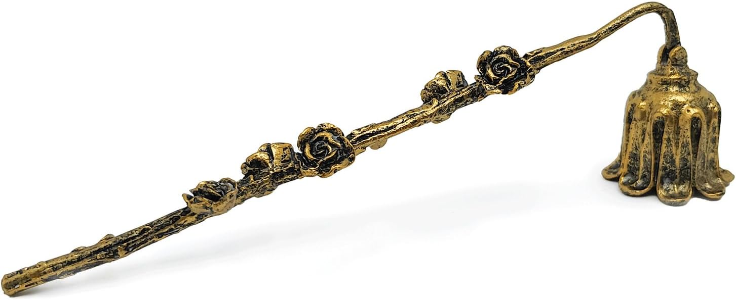 AIM & GGKK Candle Snuffer, Candle Snuffer Extinguisher with Long Handle,Retro Style Wick Flame Snuffer for Putting Out Candle Flame Safely,Floral Candle Snuffers Accessory for Candle Lovers
