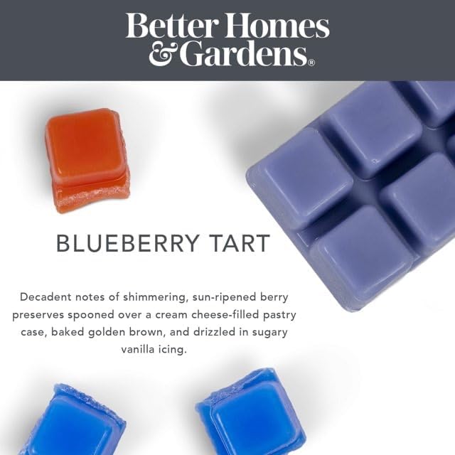 Maclock Better Homes and Gardens Scented Wax Cubes 2.5oz 2-Pack (Blueberry Tart), Neutral, BG154