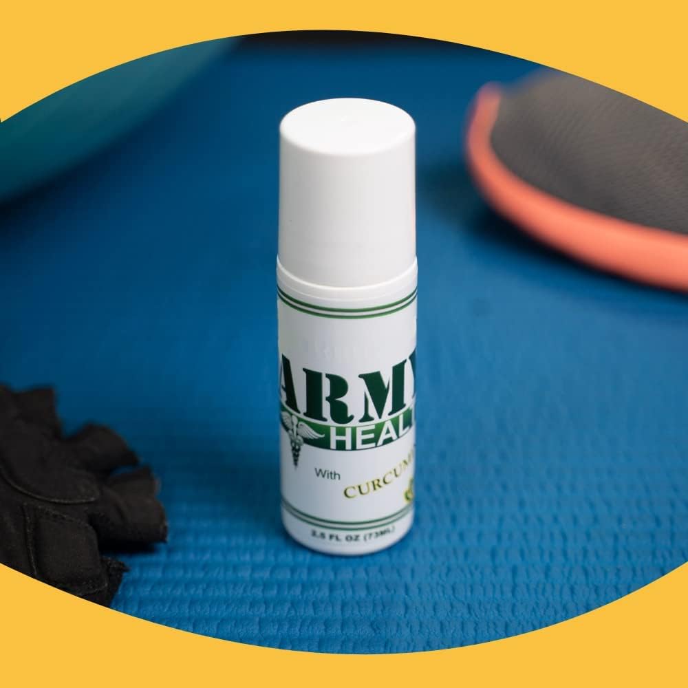Roll On 100% Natural Turmeric Curcumin - Pain Reliever - Inflammation - Headache - Backache - Joint and Muscle Pain 2.5 Oz