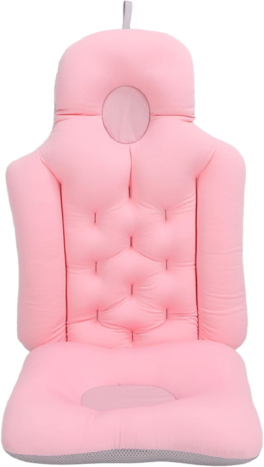 Bathtub Cushion Bathtub Pillow Soft Breathable Folding Headrest Back Support Bath Pillow Cushion for Adults Spa(Pink)