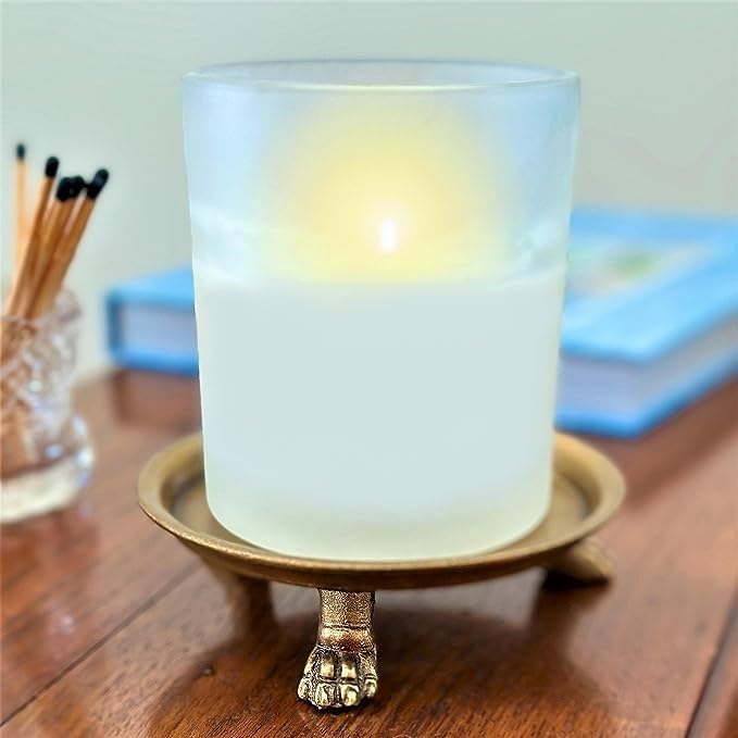 Hapton House 100% Solid Brass Clawfoot Candle Dish - Pedestal Dish - Candle Holder - Jewelry Holder - Perfect for Wax Candles, Rings, and Trinkets