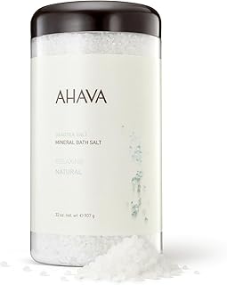 AHAVA Dead Sea Mineral Bath Salt- Intense Relaxation for Body & Mind, Elevates Moisture, Softens & Eases Sore Muscles, Enriched by Exclusive Dead Sea Salt & Osmoter blend, 32 oz