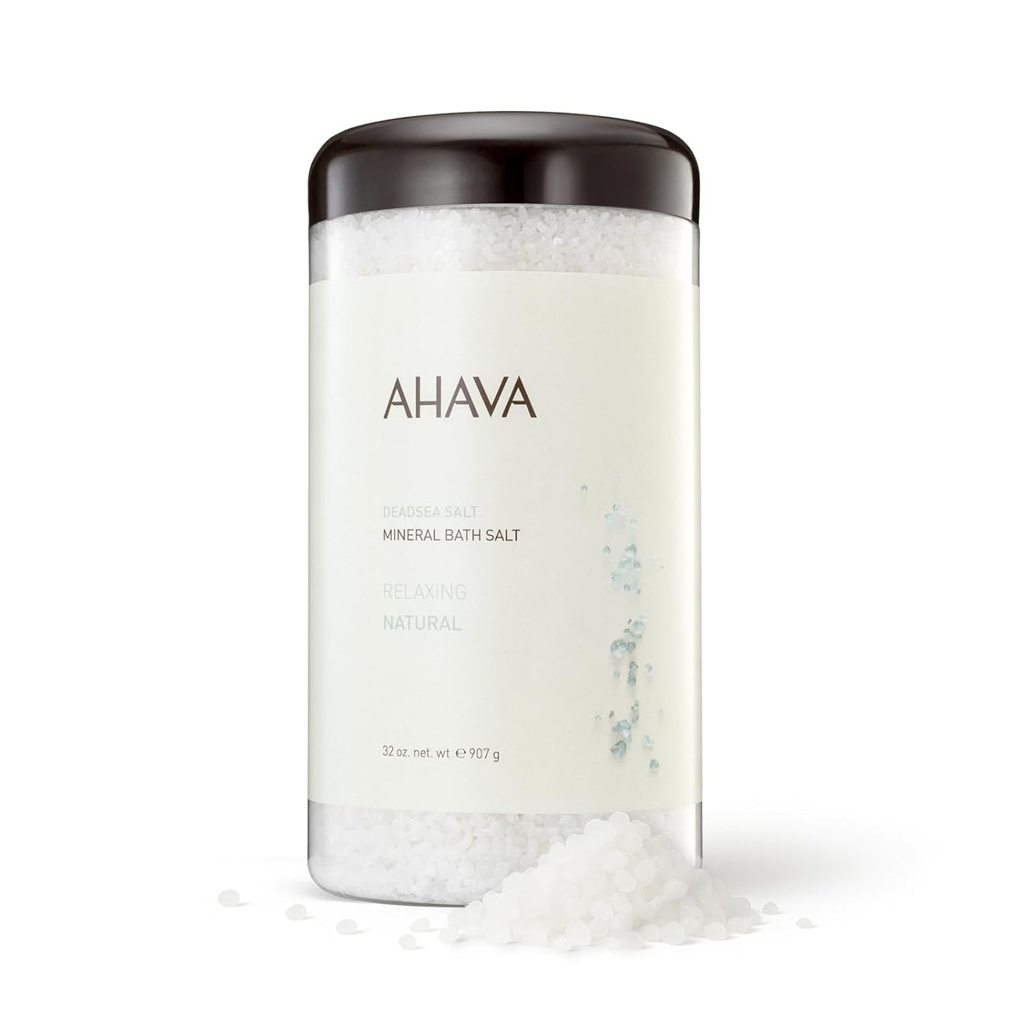 AHAVA Dead Sea Mineral Bath Salt- Intense Relaxation for Body & Mind, Elevates Moisture, Softens & Eases Sore Muscles, Enriched by Exclusive Dead Sea Salt & Osmoter blend, 32 oz