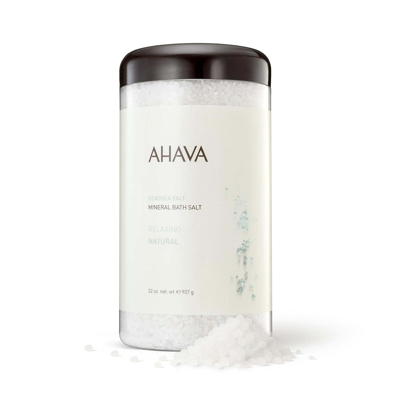AHAVA Dead Sea Mineral Bath Salt- Intense Relaxation for Body & Mind, Elevates Moisture, Softens & Eases Sore Muscles, Enriched by Exclusive Dead Sea Salt & Osmoter blend, 32 oz