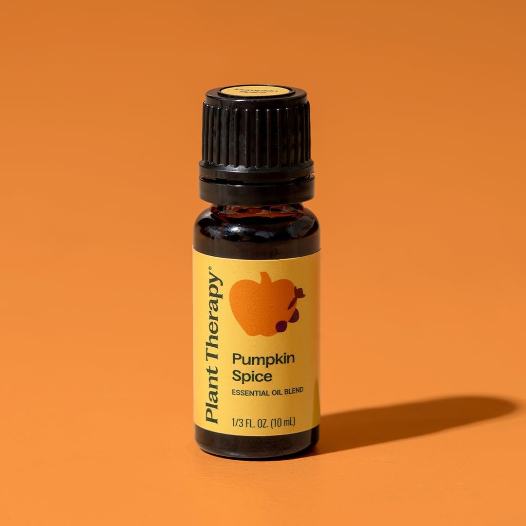 Plant Therapy Pumpkin Spice Fall Essential Oil Blend 10 mL (1/3 oz) Warm & Cozy Blend of Spices, Perfect Fall Scent, Mood-Boosting & Inviting