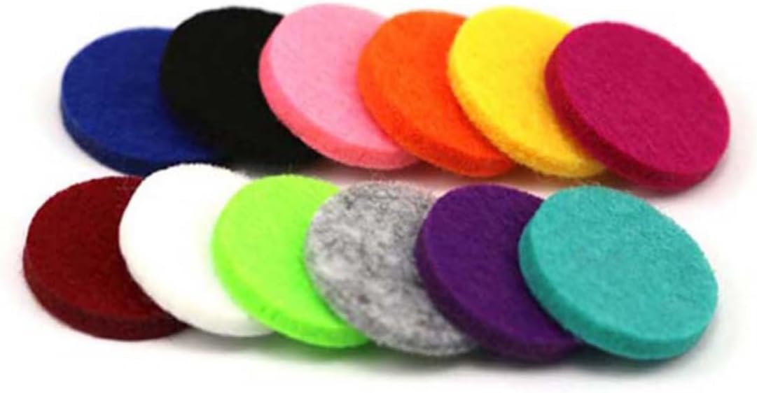 Healifty 100pcs Thick Absorbent Replacement Pads for Diffuser Necklace Locket Mixed Colors Fit for Optimal Scent Diffusion Reusable Essential Oil Pads