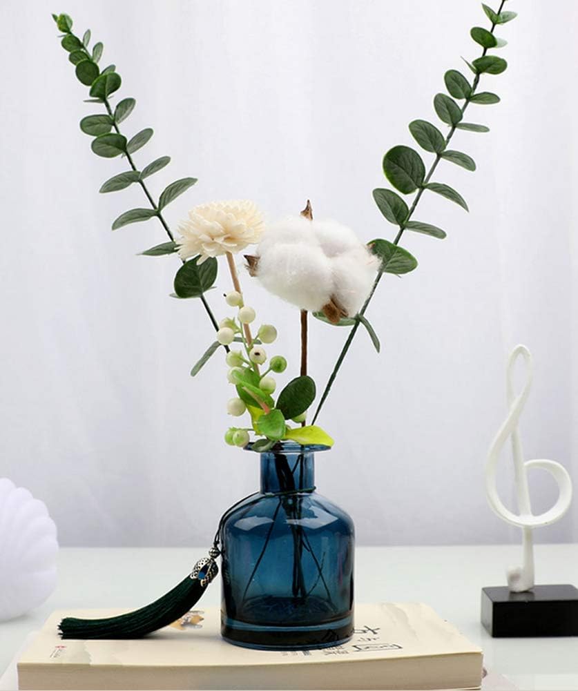 1PCS 150ml/5oz Empty Refillable Glass Diffuser Bottle Diffuser Jars Aromatherapy Storage Container Fragrance Accessories Use for DIY Replacement Reed Diffuser Sticks Crafts Decor (Blue)