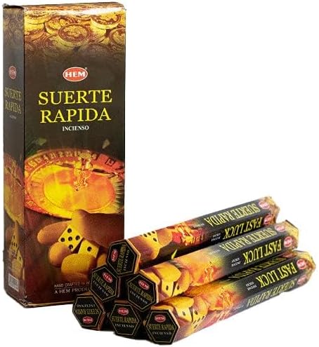 Hem Fast Luck Incense Sticks (120 Sticks, 6 Boxes Inside) - 9 Inches Long, 20g per Box - Perfect for Meditation, Rituals,Cleansing & Positive Vibration.