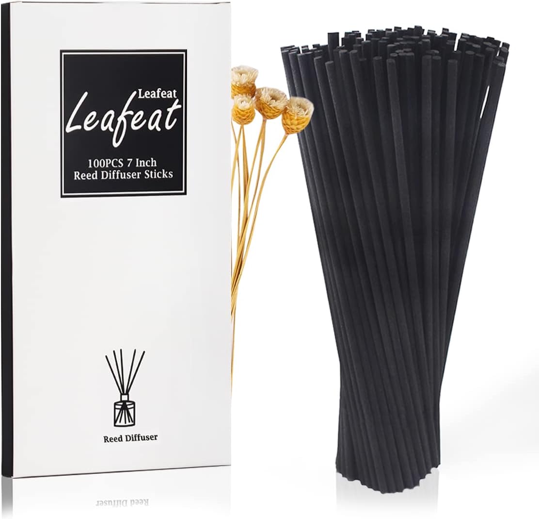 100PCS Reed Diffuser,7 Inch Aromatherapy Diffuser Black Fiber Sticks-Black Reed Diffuser Sticks for Home Office Spa and Bedroom