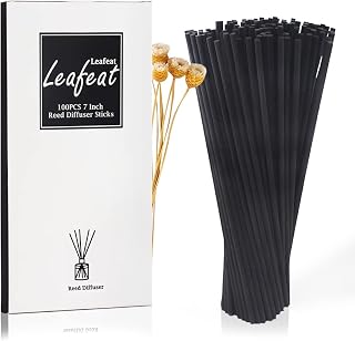 100PCS Reed Diffuser,7 Inch Aromatherapy Diffuser Black Fiber Sticks-Black Reed Diffuser Sticks for Home Office Spa and Bedroom