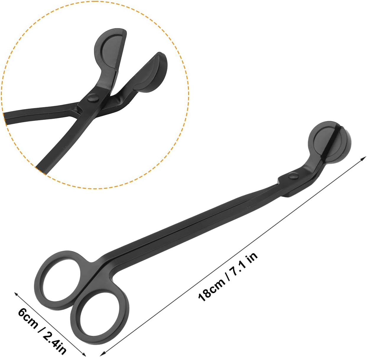 5 PCS 7 Inch Black Candle Wick Trimmer, Stainless Steel Wick Cutter for Candles, Cut Spent Wicks, Allow Cleaner Burn and Prevent Soot Buildup, Wick Clipper Scissor Candle Tool