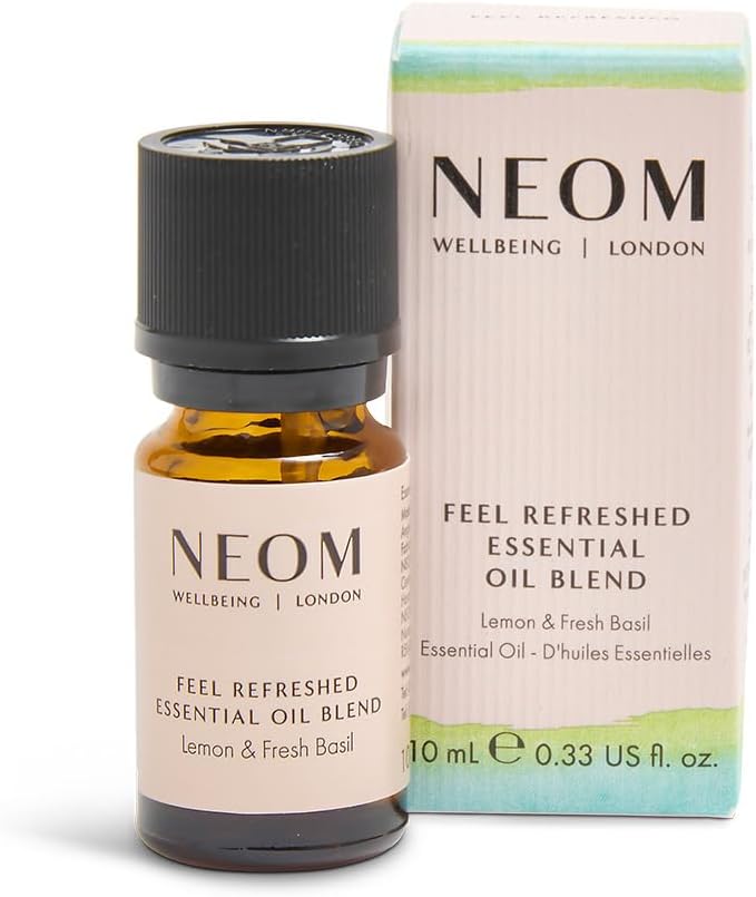 NEOM - Feel Refreshed Essential Oil Blend, 10ml | Sicilian Lemon & Basil |Scent to Boost Your Energy | 100% Natural Fragance