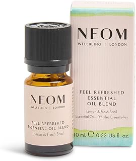 NEOM - Feel Refreshed Essential Oil Blend, 10ml | Sicilian Lemon & Basil |Scent to Boost Your Energy | 100% Natural Fragance