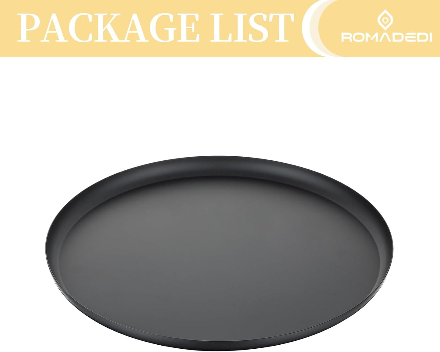 Romadedi Black Decorative Candle Tray - Round Trays Decor for Coffee Table Centerpiece Metal Serving Tray for Kitchen Counter Organizer Modern Farmhouse Home Decorations, 11 Inch