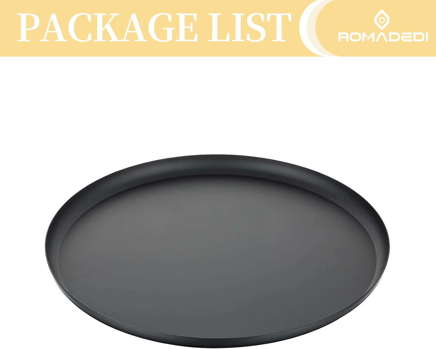Romadedi Black Decorative Candle Tray - Round Trays Decor for Coffee Table Centerpiece Metal Serving Tray for Kitchen Counter Organizer Modern Farmhouse Home Decorations, 11 Inch