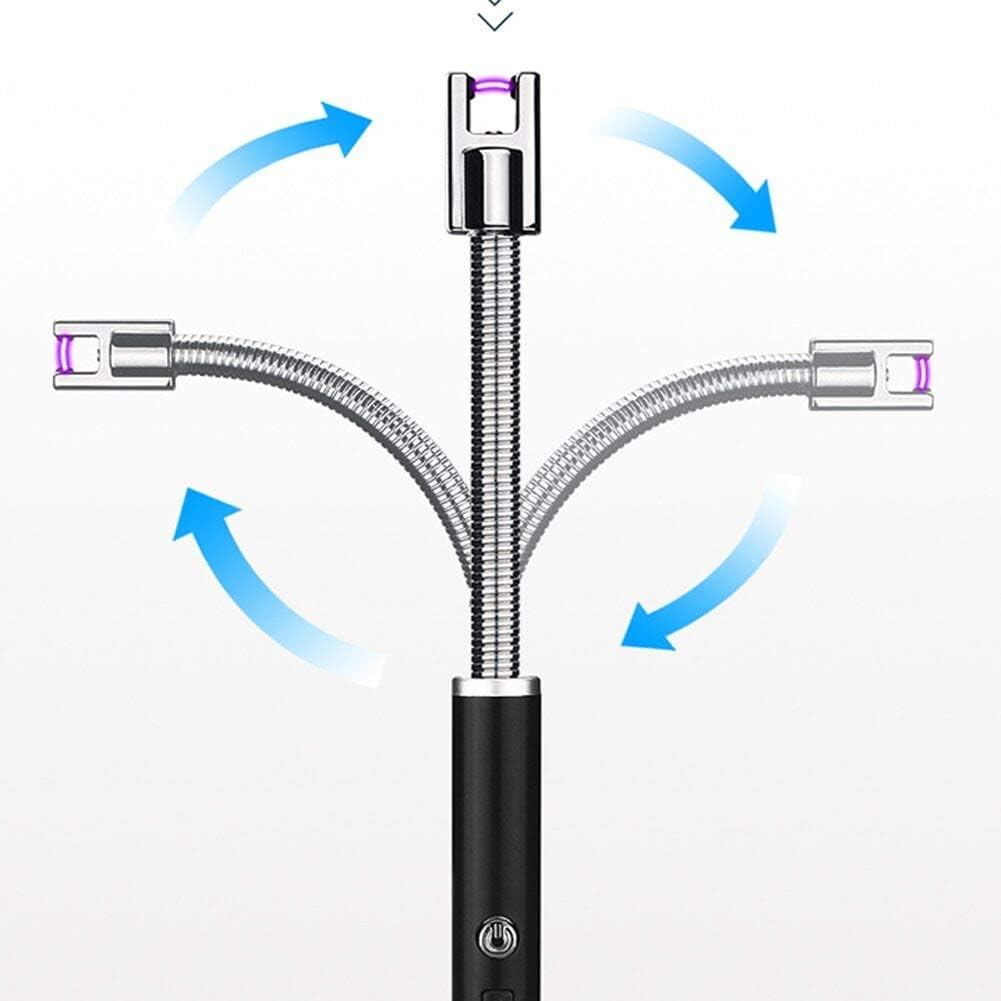 Electric Arc Grill Lighter USB Rechargeable with Flexible Neck - Windproof Fire Starter Great for Grills, Candles & Campfires