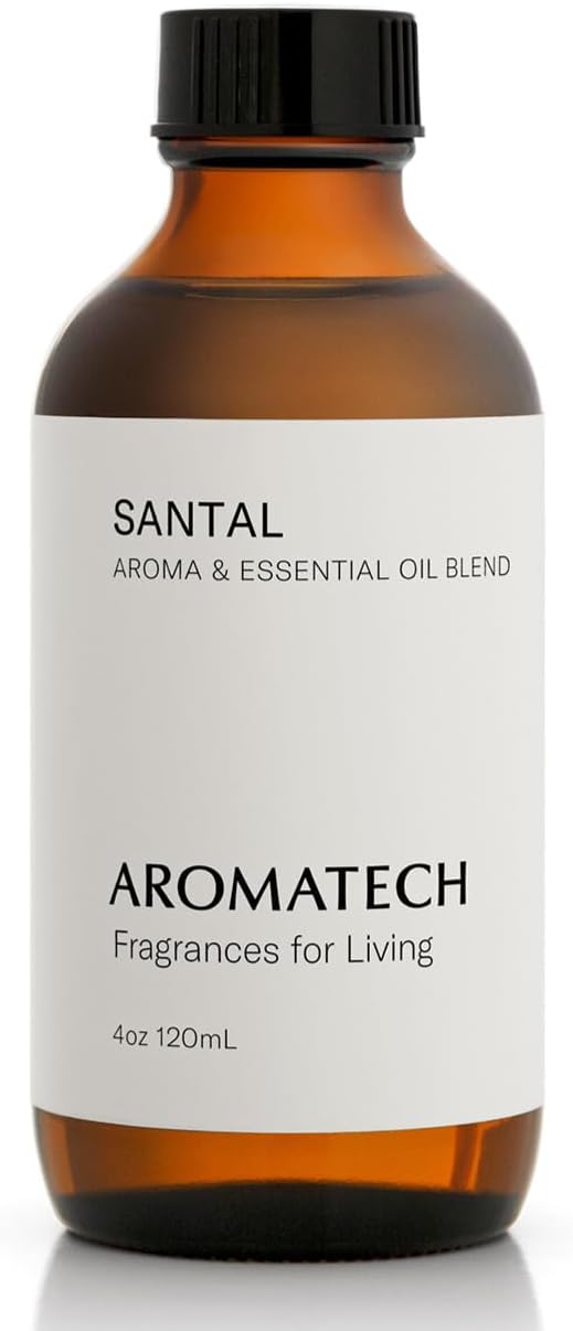 AromaTech Santal Aroma Essential Oil Blend: Luxury Hotel Inspired Aromatherapy with Amber, Vanilla, Cedar & Sandalwood for Ultrasonic Diffusers (4 Fl Oz (Pack of 1))