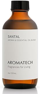 AromaTech Santal Aroma Essential Oil Blend: Luxury Hotel Inspired Aromatherapy with Amber, Vanilla, Cedar & Sandalwood for Ultrasonic Diffusers (4 Fl Oz (Pack of 1))