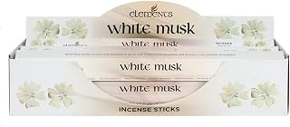 Pacific Giftware White Musk Fragrance Elements Incense Sticks Display/Bulk Box Set - 6 Packs of 20 Sticks - 120 Total