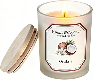 Vanilla Coconut Candles for Home, Non-Toxic Soy Wax 16oz Aromatherapy Candle Gifts,Highly Scented & Long Lasting Vanilla Candle for Home Relaxation|Stress Relief|Mediation|Spa