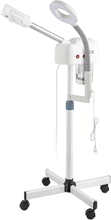Professional Facial Steamer,2 in 1 Facial Steamer on Wheels with 3X Magnifying Lamp,Time Preset Function Design for Face Sauna Spa and Personal Care Use at Home or Salon