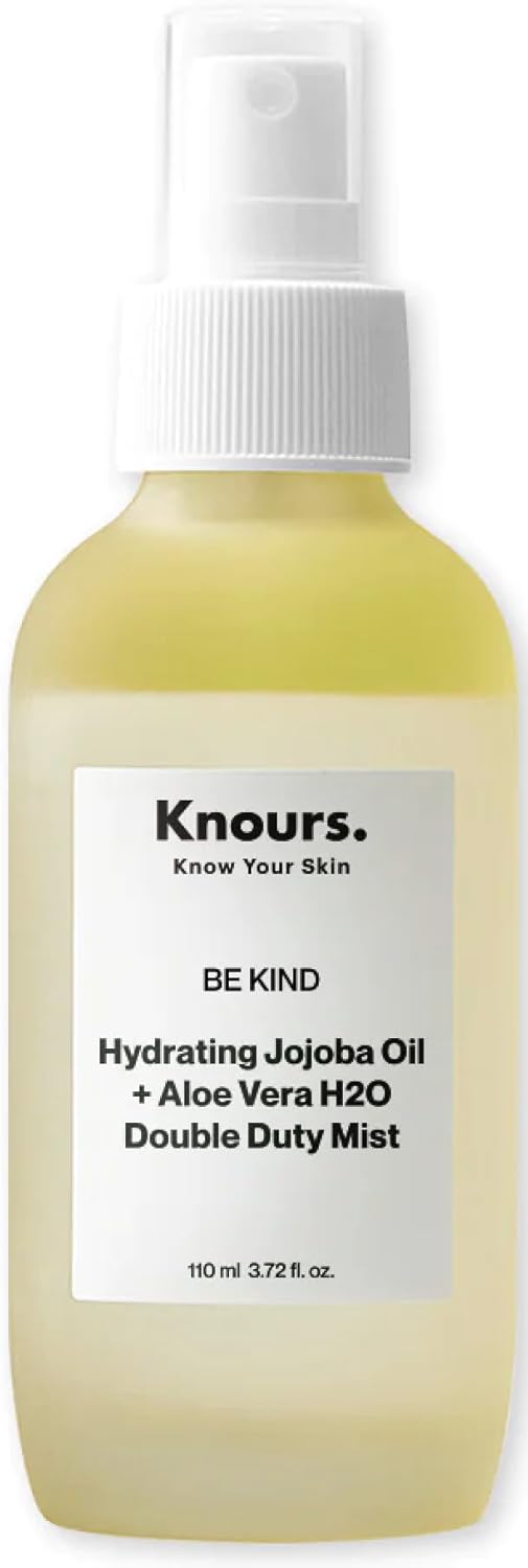 Knours Korean Hydrating Jojoba Oil + Aloe Vera H2O | Knours Be Kind Face Mist Spray | Vegan Squalane | Dry, Sensitive Skin | for Redness |110ml/3.72fl oz
