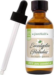 GreenHealth Eucalyptus Essential Oil – 2 fl oz (59 ml) Amber Glass Bottle w/Glass Dropper – 100% Pure Essential Oil