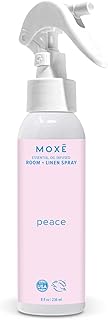 MOXĒ Peace Linen & Room Spray, Zen-Ful Essential Oils, Natural Aromatherapy Mist, Home & Bedroom, Office, Furniture, Bedding, Pillows, Sheets, Bergamot, Lime, Mandarin, Geranium, 8 Ounces (1 Pack)