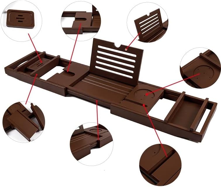 Bath Tub Shelf Rack Multi-Purpose Bathtub Board Tablet with Extending Sides Bathroom Caddy Tray