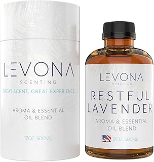 Levona Scent Essential Oil - Fresh Aroma for Home, Office, Hotel & Spa, Perfect in Humidifiers and Diffusers, Luxury Fragrance, with Eucalyptus, & Bergamot Notes - 500ml/ 17 fl oz, Restful Lavender