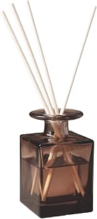 150ML/5OZ Square Glass Diffuser Bottles Empty Decorative Bottle Refillable Aromatherapy Container Fragrance Accessories for Home and Office(Brown)
