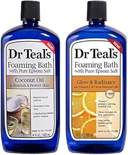 Dr. Teal's Foaming Bath Variety Gift Set (2 Pack, 34oz Ea) - Nourish & Protect Coconut Oil, Glow & Radiance Vitamin C & Citrus