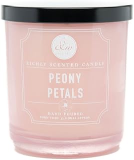 DW Home Peony Petals Scented Candle for Home, 9 oz, Medium Single Wick Candle Jar, Up to 33H Burn Time, Luxury Scented Candle for Relaxation, Gifting, Home Décor