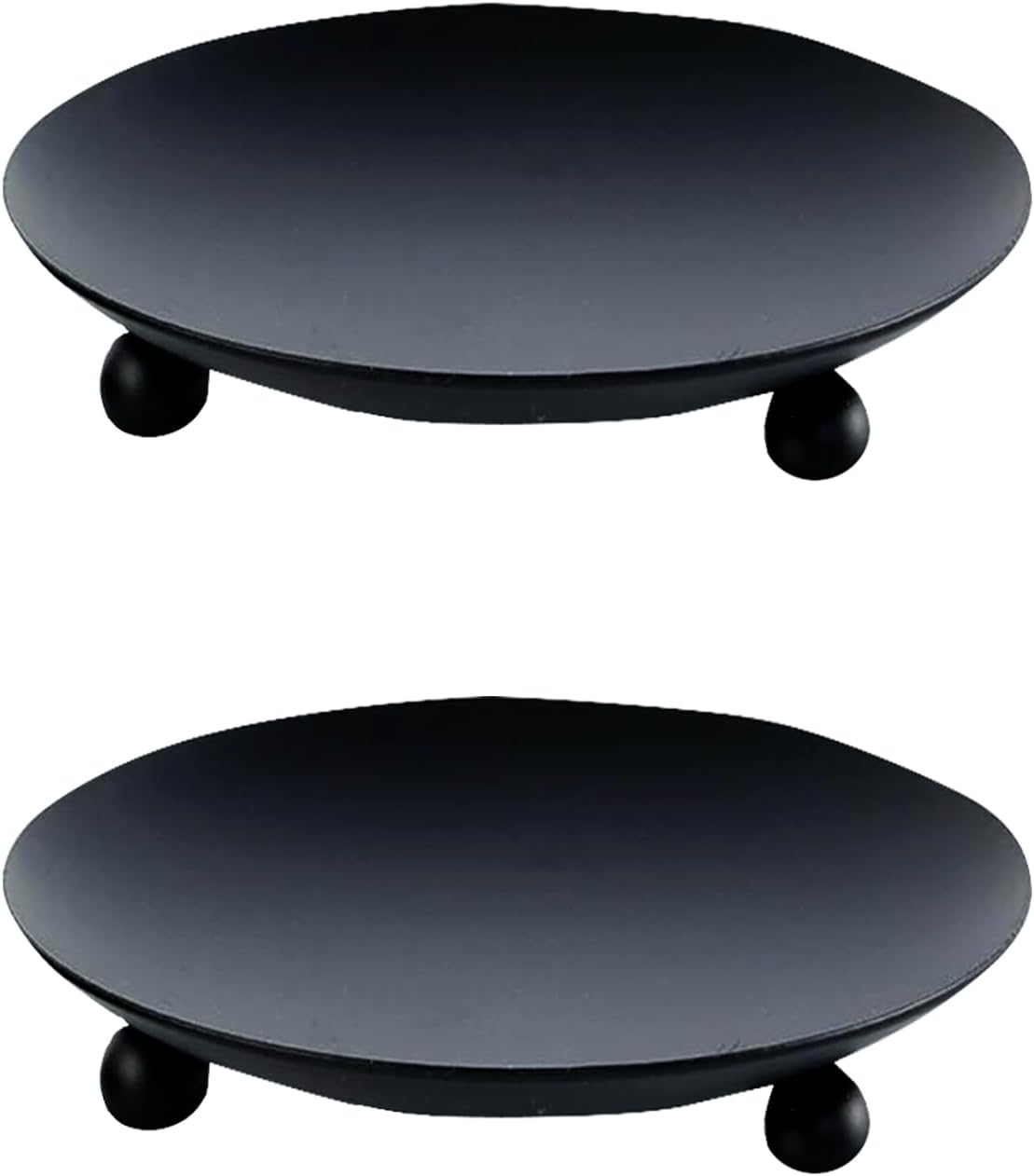 2pcs Black Iron Plate Candle Holder 4.3 Inch Candle Stand for Taper Candles Decorative LED Wax Candles Home Decoration Spa Weddings Anniversary Party Housewarming Gifts (2, Black)
