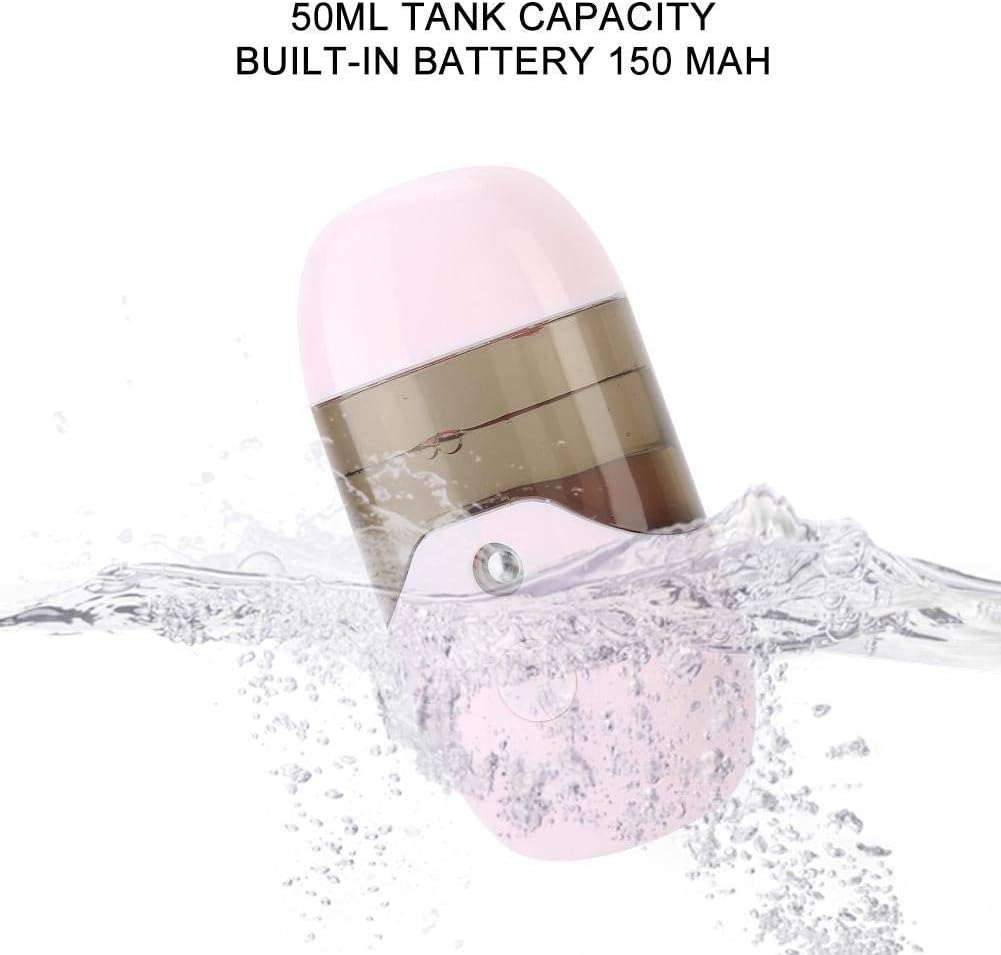50ml Large Capacity Nano Mist Sprayer, Portable Handheld USB Face Moisturizing Refreshing Hydrating Atomization Machine Facial Skin Care Beauty Instrument(pink)