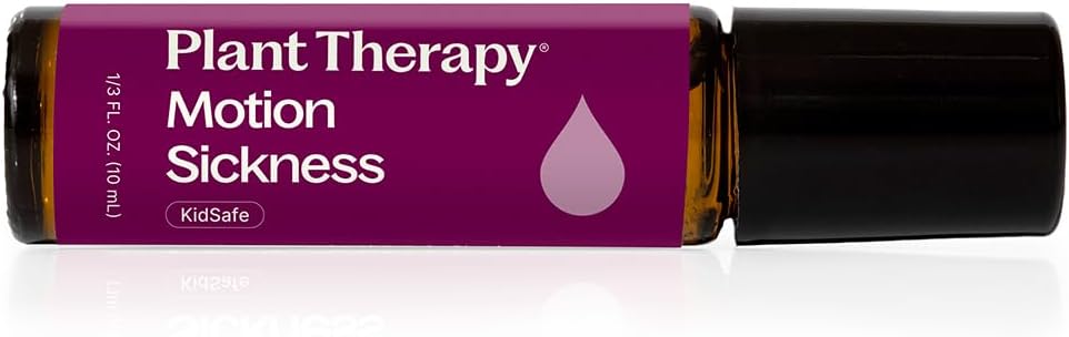 Plant Therapy Motion Sickness Essential Oil Blend Pre-Diluted Roll-On 10 mL (1/3 oz) Helps Ease Motion-Related Discomfort, Great for Road Trips & Flights, Convenient & Ready to Use