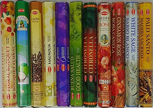 HEM Incense Sticks – 12 Box Variety Pack (240 Sticks Total, 20 Sticks per Box) | Long Lasting Fragrance | Meditation, Relaxation, Yoga, Aromatherapy & Home Fragrance