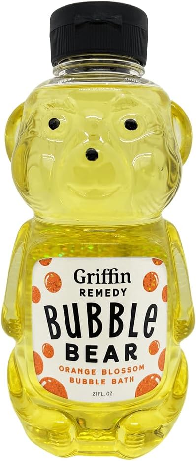 Griffin Remedy Bubble Bath Bear - All-Natural Orange Blossom Essential Oils Aromatherapy and Organic MSM, Paraben Free, 21 fl oz