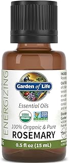 Garden of Life Essential Oil, Rosemary 0.5 fl oz (15 mL), 100% USDA Organic & Pure, Undiluted & Non-GMO - for Diffuser, Aromatherapy, Meditation - Energizing, Stimulating, Refreshing, Clarifying