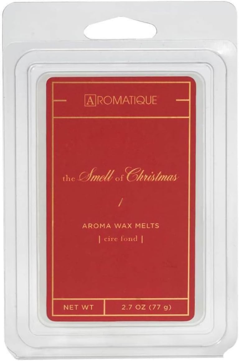 Aromatique The Smell Of Christmas Wax Melts Set of 8 - Highly Scented Wax Cubes Essential Oils Tealight Melter Air Freshener Home Fragrance Deodorizer Xmas Gifts Notes of Clove, Cinnamon, Orange 2.7oz