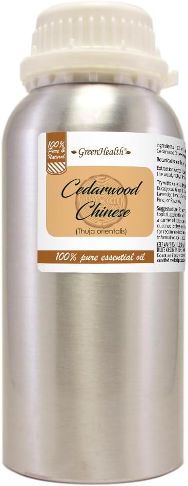 Cedarwood Essential Oil - 16 fl oz - Aluminum Bottle w/Locking Cap - 100% Pure Essential Oil - GreenHealth