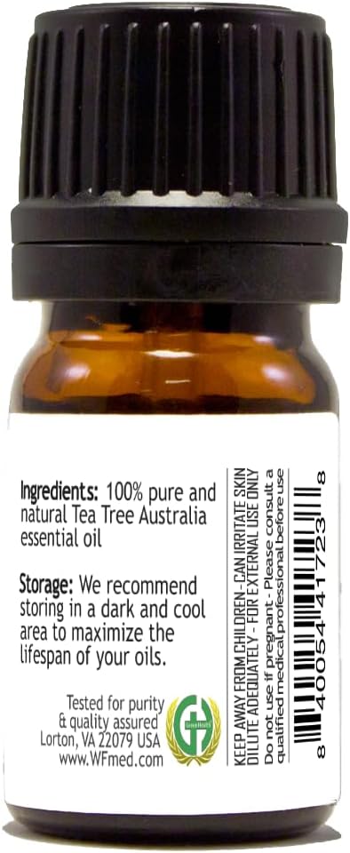 Tea Tree Essential Oil (Australia) - 100% Pure & Natural - 5 ml Amber Glass Bottle w/Euro Dropper - GreenHealth