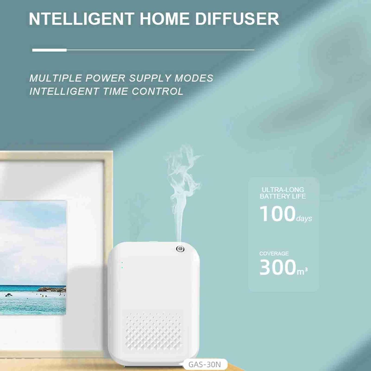 Hotel Waterless Oil Diffuser Cold Air Technology, Smart Scent Diffuser Clean Air Machine Essential Oil, 150ml Aromatherapy Essential,for Home Office Hotel Spa Salon (White)