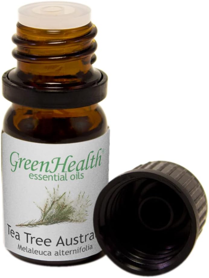 Tea Tree Essential Oil (Australia) - 100% Pure & Natural - 5 ml Amber Glass Bottle w/Euro Dropper - GreenHealth