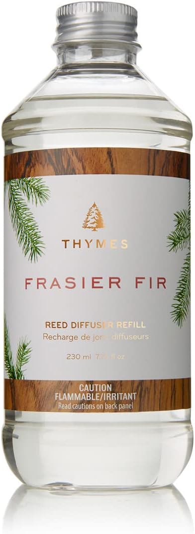 Thymes Reed Diffuser Oil Refill – Fragrance Oil for Diffuser Refill – Flameless Home Fragrance Products – Home Luxury Scents with Notes of Crisp Fir, Cedarwood & Sandalwood (Frasier Fir, 7.75 fl oz)