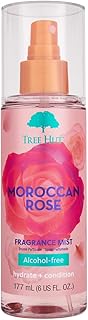 Tree Hut Moroccan Rose Hair & Body Mist, Hydrating & Alcohol-Free Body Spray, Fragrance with Bergamot, Tea Rose & Amber Notes, Alcohol-Free Formula, 6 Fl Oz.