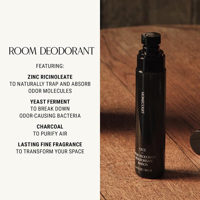 Homecourt Room Deodorant, Natural Room Spray, Fine Fragrance of Rose & Vanilla, For Kitchen, Bathroom & more, Clean Formula, Steeped Rose, 3.4 oz