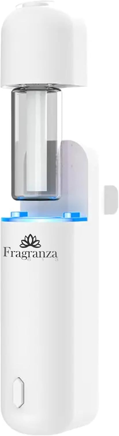 Car Mini Scent Diffuser for Vehicle, Aromatherapy Essential Oil Diffuser, Compact Auto Air Freshener (White) – USB Powered, Easy Install, Includes 6 Scent Refills, Long-Lasting Car Fragrance